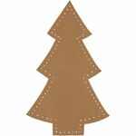 Faux Leather - Kerstboom - 18x11cm - 4st