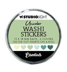 Sl Washi Stickers Hartjes groen - 100st