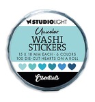 Sl Washi Stickers Hartjes blauw - 100st