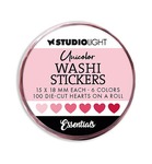 Sl Washi Stickers Hartjes roze - 100st