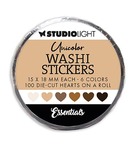 Sl Washi Stickers Hartjes bruin - 100st