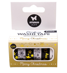 Washi Tape black/white EN Gold - Kerst