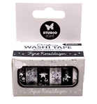 Washi Tape black/white NL Silver - Kerst