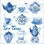 Servetten - Tea Moments Blue 5st