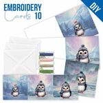 Embroidery Cards 10 - Cute Penguins