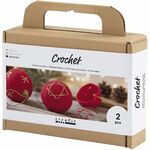 Mini Hobbyset Haken - Kerstballen rood