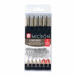 Pigma Micron fineliners zwart - Set 4+2