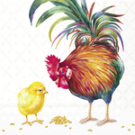 Servetten - Rooster and Chicken 5st