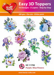 3D Easy design - Purple/Blue Flowers 10s