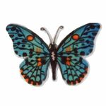 10347 Applicatie Butterfly Blue -50x30mm