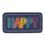 10349 Applicatie Denim Happy - 80x45mm