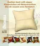 9904 Kussenrug met rits 25,5x25,5cm ecru