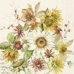 Servetten -Late summer flowers cream 5st
