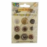 Vintage Buttons assortiment brons - 9st