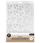 SL Acetate Sheets - Snowflakes Silver