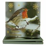 WOC 8 Kerstkaarten + Envelop roodborstje