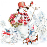 Servetten - Sporty Snowman 5st