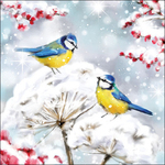 Servetten - Birds in the snow 5st