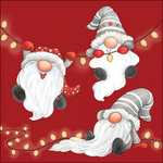 Servetten -Gnomes on the light chain red