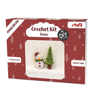 Stafil 729995-08 - Amigurumi Kit - Velvie - Snow - Sneeuwpop en kerstboom - Haakpakket - Velvetgaren - Wit/Groen/Bruin - 16cm/23cm - Kerst/Winter