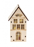 Wooden House DIY kit + LED 7x12x5.5cm