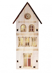 Wooden House DIY kit + LED 6,6x15x5.5cm