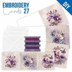 Embroidery Cards 27 - Purple Flowers