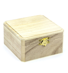 Houten kistje vierkant - 10,5x10,5x6cm