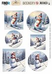 Scenery - BB - Skiing Snowmen - A4