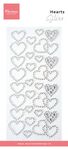Ca3221 Hearts rhinestones - silver 28st