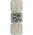 Parelkraaltjes ovaal - Wit/Transp/Zilver