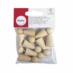 Houten figuurkegel naturel - 37mm - 8st