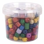 Houten kralen assorti - Emmertje 350g
