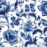 Servetten Delft Blue florals 5st