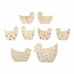 Rayher - Fineer houten haan en kippen - 5-8cm - 8st