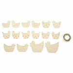 Rayher - Houten Deco - Haan en Kippen - Doosje 16st