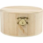 Houten doos met slot - Rond - 6x11cm