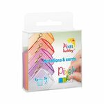 Pixelhobby - 5 medaillons + 5 color cords set - Roze/Oranje transparant