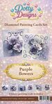 Dotty Designs - Diamond Painting Cards set - Purple Flowers - 6st