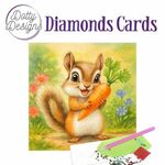 Dotty Designs - Diamonds Cards - Squirrel with Carrot - 15x15cm