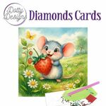 Dotty Designs - Diamonds Cards - Mouse with Strawberry - 15x15cm