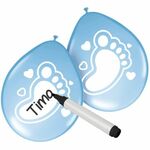 Folat - Beschrijfbare ballonnen - Baby Boy - Voetje - 6st