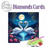 Dotty Designs - Diamonds Cards - Swans - 15x15cm