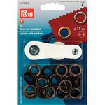 Prym - Ringen en schijven MS - 11mm - Oudmessing - 15st