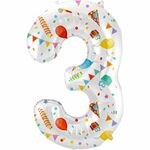 Folat - Joyful Party - Folieballon 86cm - Cijfer 3