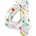 Folat - Joyful Party - Folieballon 86cm - Cijfer 4