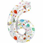 Folat - Joyful Party - Folieballon 86cm - Cijfer 6