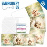 Stitch and Do - Embroidery Cards 35 - Birthday Monkey
