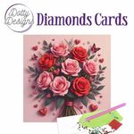 Dotty Designs - Diamonds Cards - Forever Love Rose Bouquet - 15x15cm