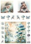 Fairybells - Blauw B - Combi knipvel voor pop-up en decoupage